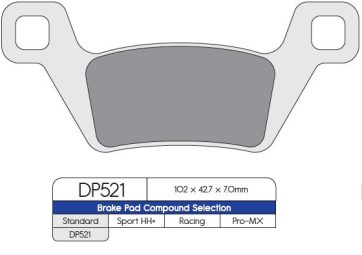 BRAKE PAD DP SINTERED REPLACEMENT STREET TOURING OFF-ROAD/ATV