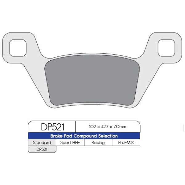 BRAKE PAD DP SINTERED REPLACEMENT STREET TOURING OFF-ROAD/ATV