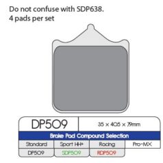 BRAKE PAD DP SINTERED REPLACEMENT STREET TOURING OFF-ROAD/ATV