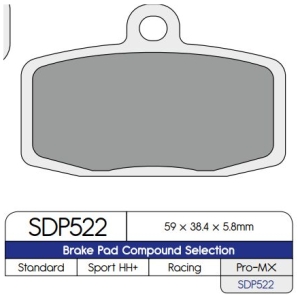 BRAKE PAD DP SINTERED REPLACEMENT STREET TOURING OFF-ROAD/ATV