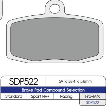 BRAKE PAD DP SINTERED REPLACEMENT STREET TOURING OFF-ROAD/ATV