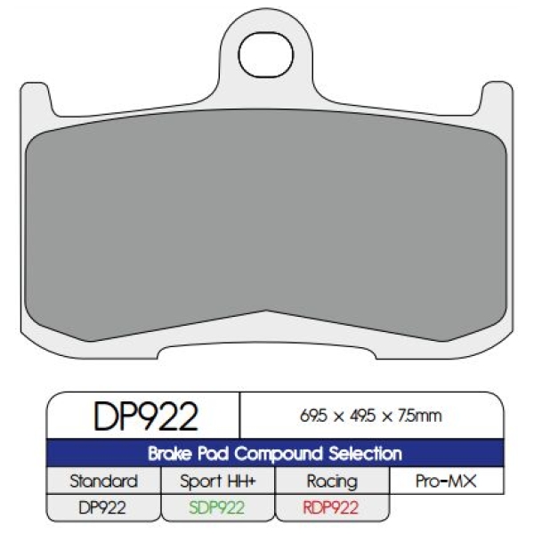 BRAKE PAD DP SINTERED REPLACEMENT STREET TOURING OFF-ROAD/ATV