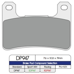 BRAKE PAD DP SINTERED REPLACEMENT STREET TOURING OFF-ROAD/ATV