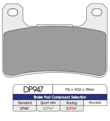 BRAKE PAD DP SINTERED REPLACEMENT STREET TOURING OFF-ROAD/ATV