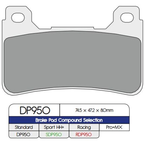 BRAKE PAD DP SINTERED REPLACEMENT STREET TOURING OFF-ROAD/ATV