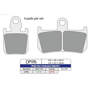 BRAKE PAD DP SINTERED REPLACEMENT STREET TOURING OFF-ROAD/ATV