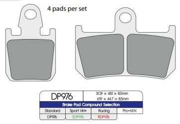 BRAKE PAD DP SINTERED REPLACEMENT STREET TOURING OFF-ROAD/ATV
