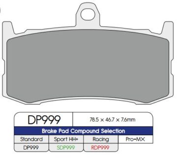 BRAKE PAD RDP X-RACE TITANIUM HIGH FRICTION ROAD-RACING
