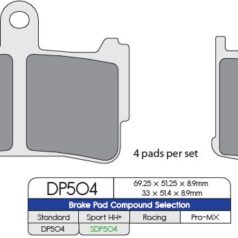 BRAKE PAD SDP SPORT HH+ HIGH FRICTION STREET
