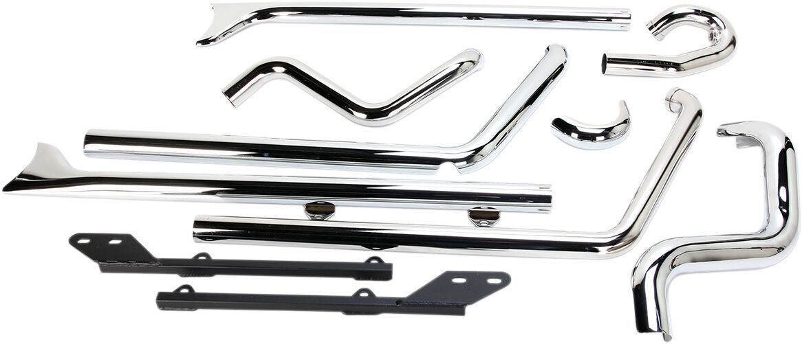 EXHAUST SYSTEM TRUE DUALS W/ 36" FISHTAIL W/O BAFFLES CHROME
