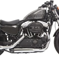 MUFFLER 3" CHROME W/ BLACK SLASH CUT END CAPS