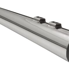 MUFFLER 4" MEGAPHONE CHROME W/TUNED BAFFLE BLACK END CAP