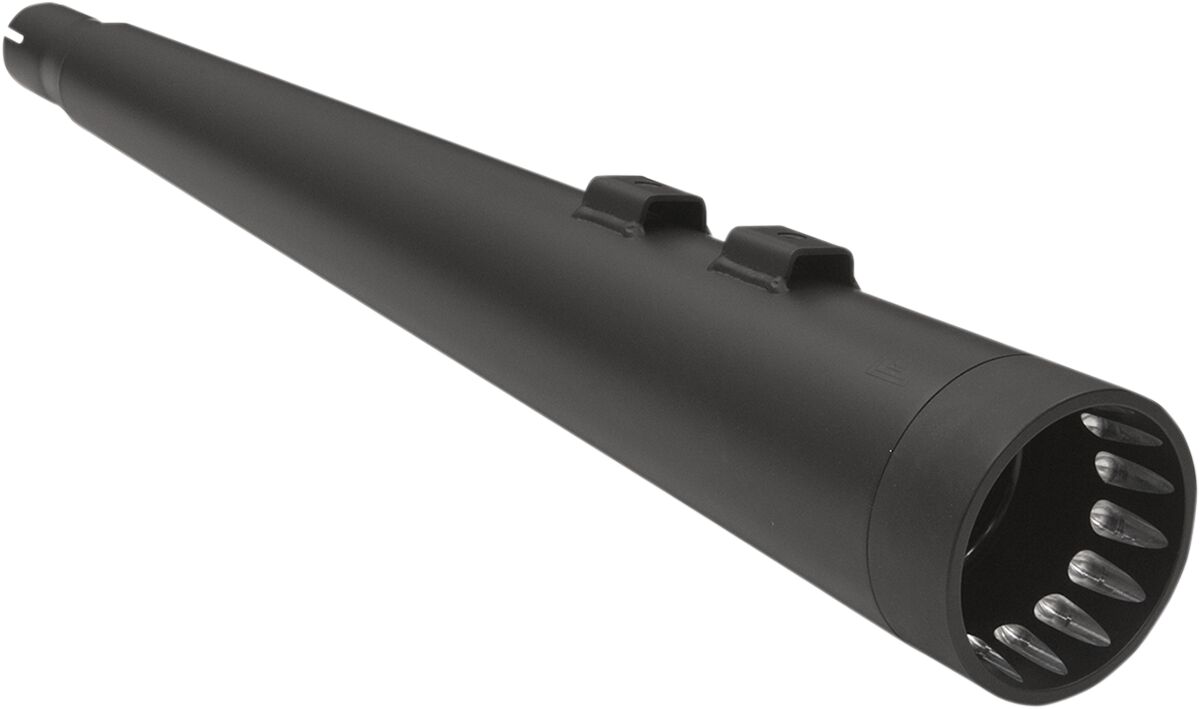 MUFFLER 4" MEGAPHONE BLACK W/TUNED BAFFLE BLACK END CAP