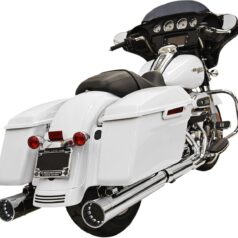 MUFFLER SLIP-ON 4" CHROME STRAIGHT DNT PERFORMANCE MEGAPHONE CHROME END CAPS