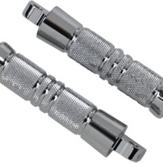 ACCUTRONIX FOOT PEGS KNURLED GROOVED FOLDING CHROME
