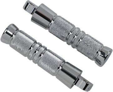 ACCUTRONIX FOOT PEGS KNURLED GROOVED FOLDING CHROME