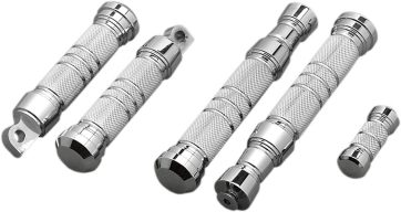 ACCUTRONIX FOOT PEGS KNURLED GROOVED FOLDING CHROME - Bild 2
