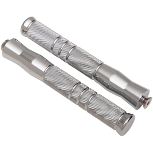 ACCUTRONIX FOOT PEGS FRONT RIGID KNURLED GROOVED CHROME