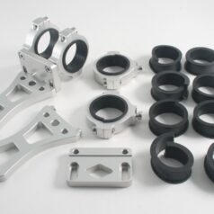 MOUNTING KIT - HEADLIGHT BRACKETS / ALUMINIUM / SILVER