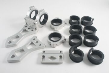MOUNTING KIT - HEADLIGHT BRACKETS / ALUMINIUM / SILVER