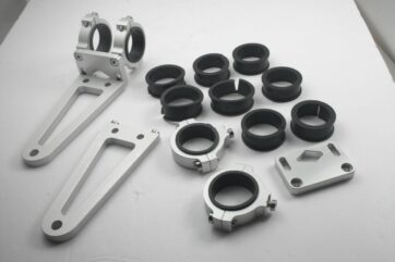 MOUNTING KIT - HEADLIGHT BRACKETS / ALUMINIUM / SILVER