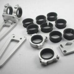 MOUNTING KIT - HEADLIGHT BRACKETS / ALUMINIUM / SILVER