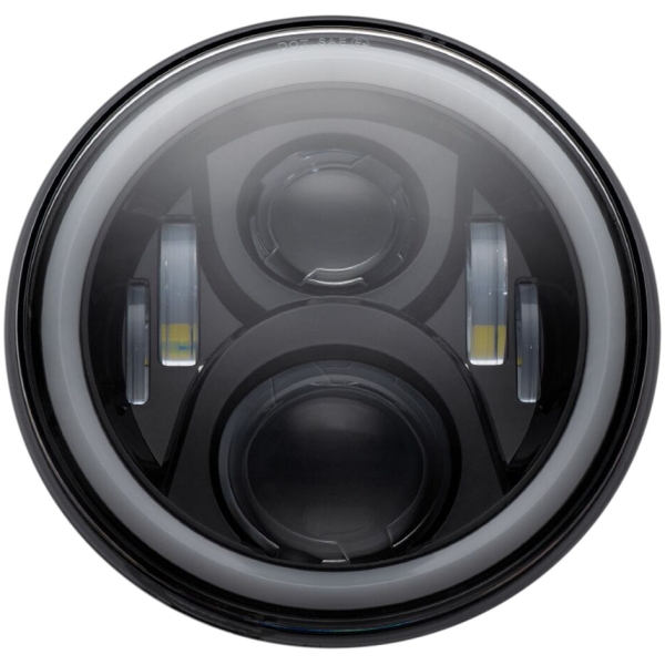HEADLAMP 7"LED HALO Svart med monteringsring