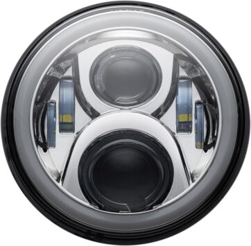 HEADLAMP 7"LED HALO Krom med monteringsring