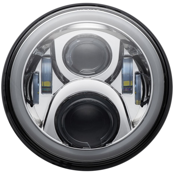 HEADLAMP 7"LED HALO Krom med monteringsring