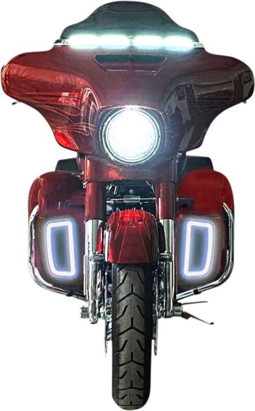 Extraljus till Benskydd Vitt-ljus/ Blinkers Harley Touring 14-23
