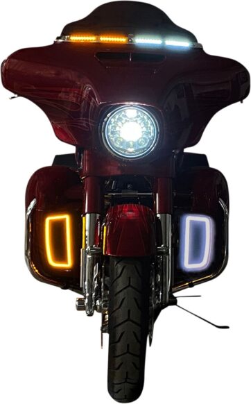 Extraljus till Benskydd Vitt-ljus/ Blinkers Harley Touring 14-23 - Bild 2