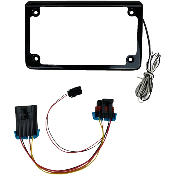 FRAME LICENSE PLATE W/ TAG LIGHT BLK FOR SXS