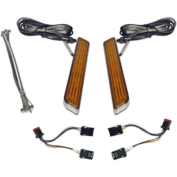 LED Fork Light - Amber - Chrome