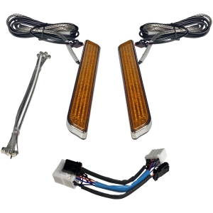 LED Fork Light - Amber - Chrome
