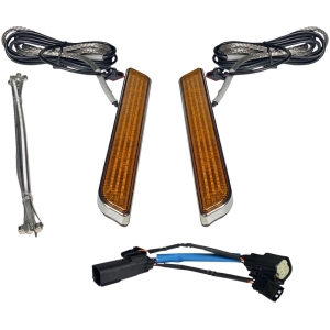LED Fork Light - Amber - Chrome