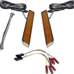 LED Fork Light - Amber - Chrome