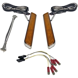 LED Fork Light - Amber - Chrome