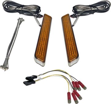 LED Fork Light - Amber - Chrome