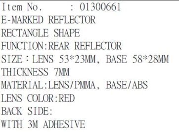 REFLECTOR 3M E-MARKED RD - Bild 2