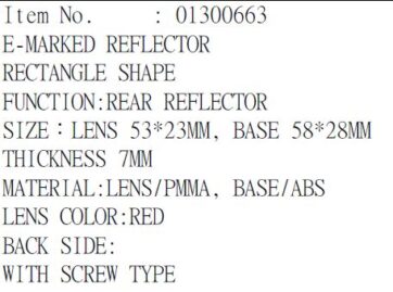 REFLECTOR W/SCREW E-MARKED RD - Bild 2