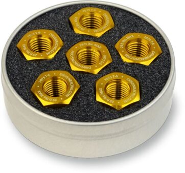 DRIVEN RACING DUCATI 6 BOLT HUB SPROCKET NUTS / ALU / (10MM X 1.0) GOLD (6 PCS)