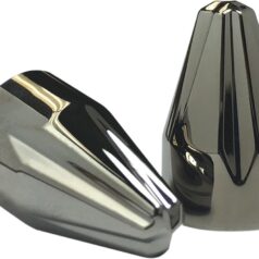 SCREW CAPS FLUTED SPIKE 1/4" BLACK-CHROME