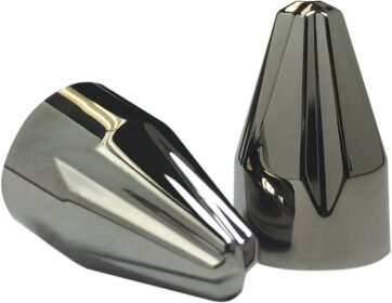 SCREW CAPS FLUTED SPIKE 1/4" BLACK-CHROME