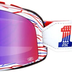 BARSTOW DEATH SPRAY CUSTOMS RACING GOGGLE W/ MIRROR RED/BLUE LENS