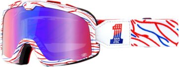 BARSTOW DEATH SPRAY CUSTOMS RACING GOGGLE W/ MIRROR RED/BLUE LENS