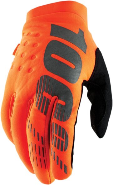YOUTH BRISKER COLD WEATHER GLOVES FLO ORANGE/BLACK LARGE