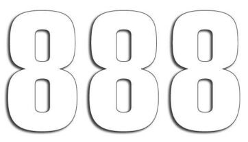 TWO SERIES NUMBER #8 ADHESIVE 3 PACK WHITE - Bild 2
