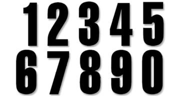 THREE SERIES NUMBER #0-9 SET ADHESIVE BLACK