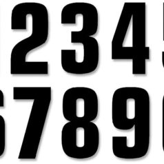 TWO SERIES NUMBER #0-9 SET ADHESIVE BLACK