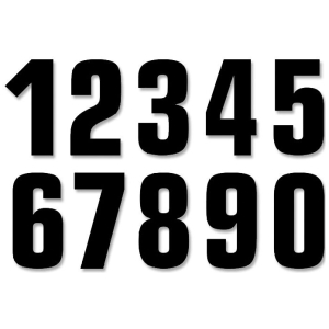 TWO SERIES NUMBER #0-9 SET ADHESIVE BLACK